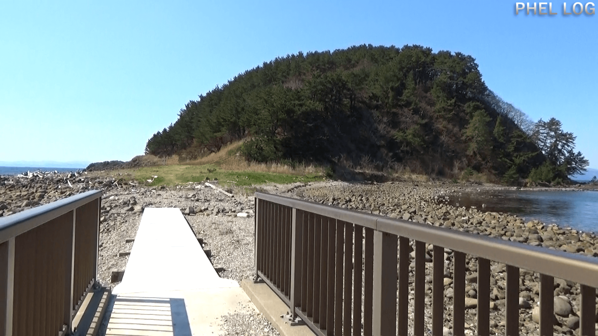 夏泊崎と大島を結ぶ橋の終点（大島側）